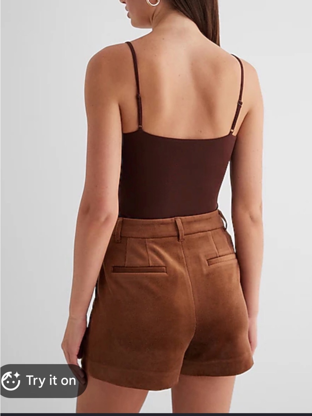 Express XS, 0 congac, rust Brown Tailored Blazer Jacket & shorts. Corduroy. - Picture 5 of 16